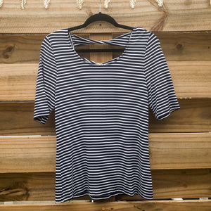 Market & Spruce Striped Short Sleeve Tee Sz. M A12